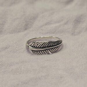 Sterling feather ring